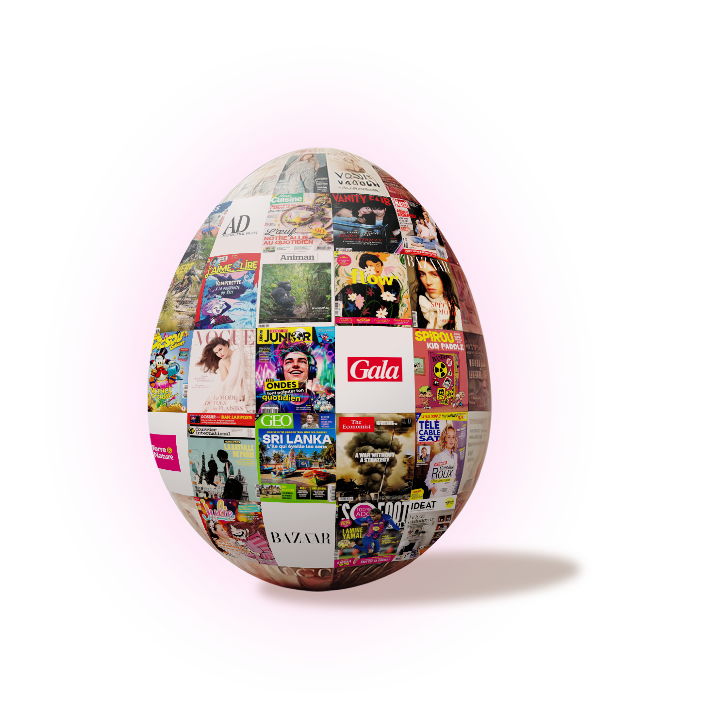 Œuf de Pâques Edigroup — fait de couvertures de magazines