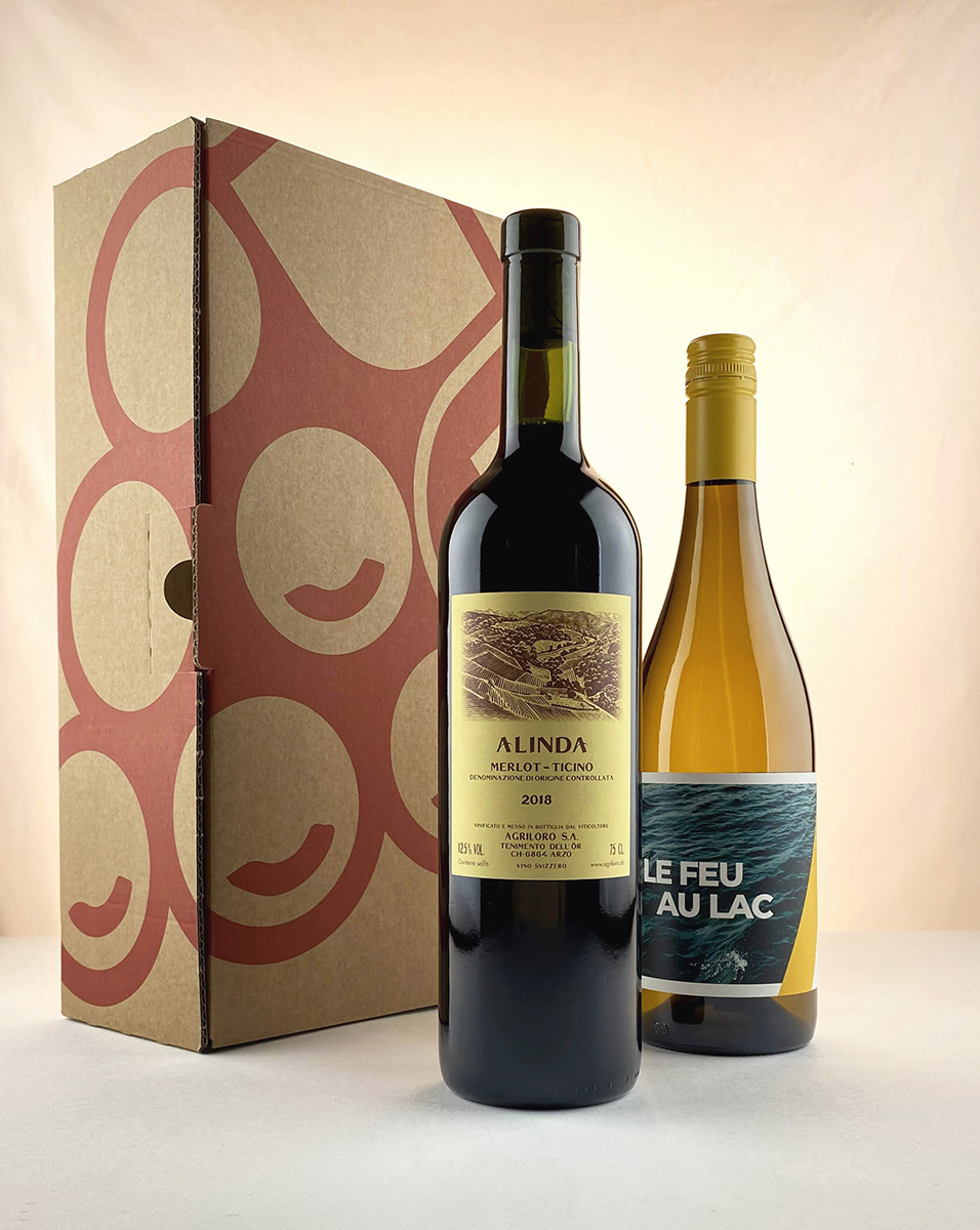 Coffret cadeau Swiss Wine Club — deux bouteilles de vins suisses